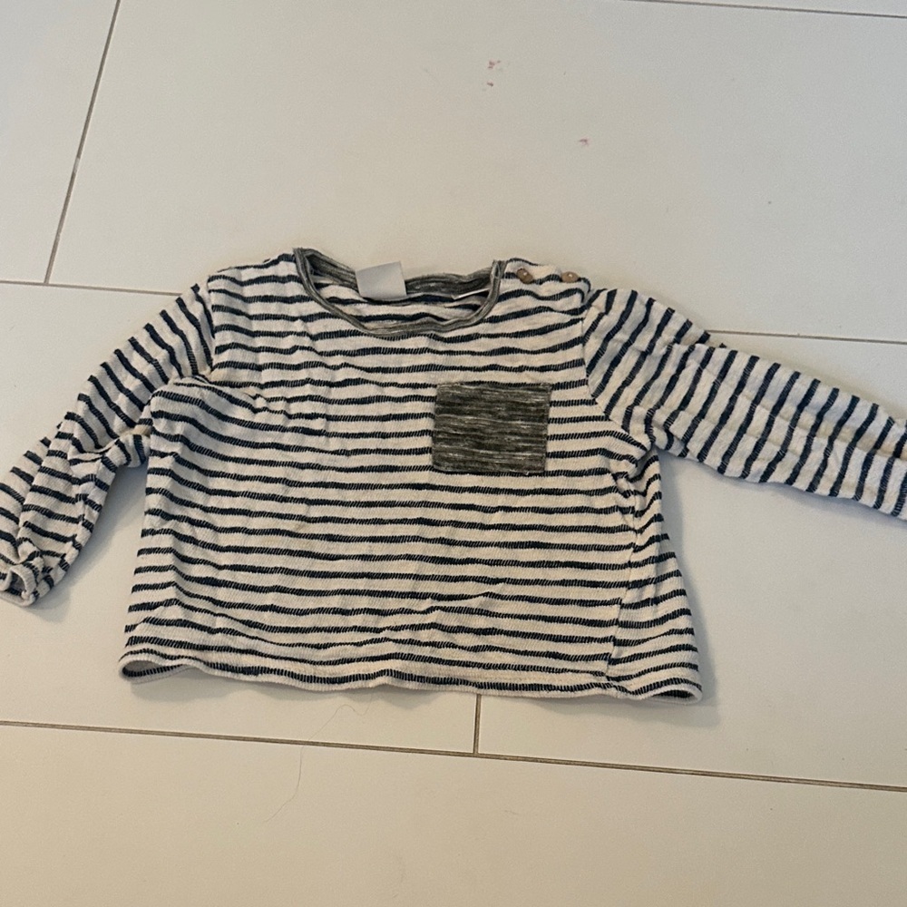 Zara Striped Long Sleeve Kids Shirt 18/24m baby boy